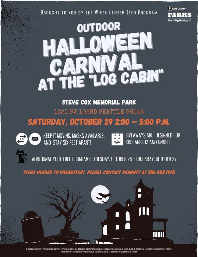King County Parks Outdoor Halloween Carnival set for October 29